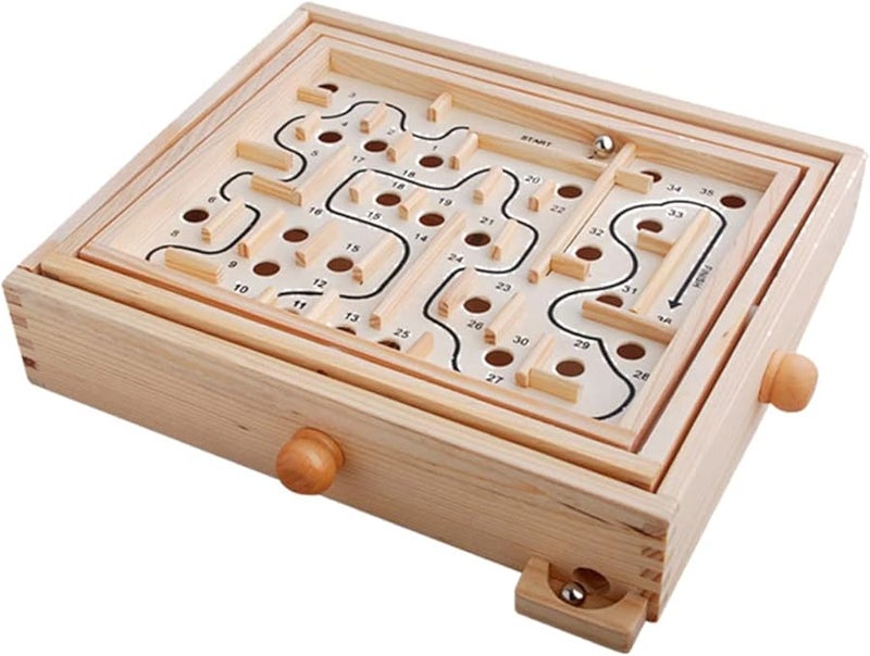 VANZACK Wooden Maze Puzzle Bead Educational Toys for Boys and Girls - Image 1